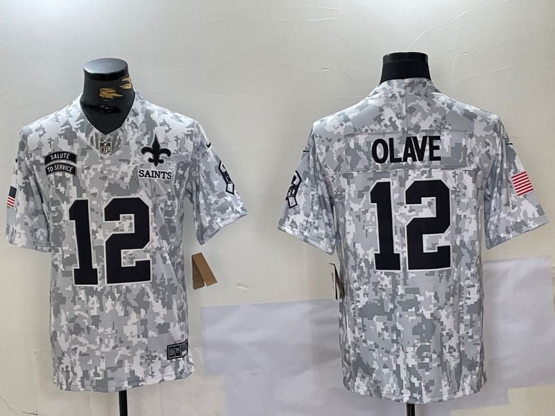 Men New Orleans Saints #12 Olave Nike Arctic Camo 2024 Salute to Service Limited NFL Jersey